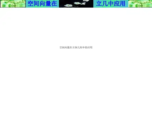 空间向量在立体几何中的应用