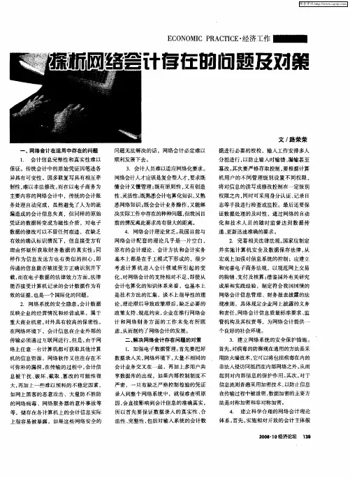 探析网络会计存在的问题及对策