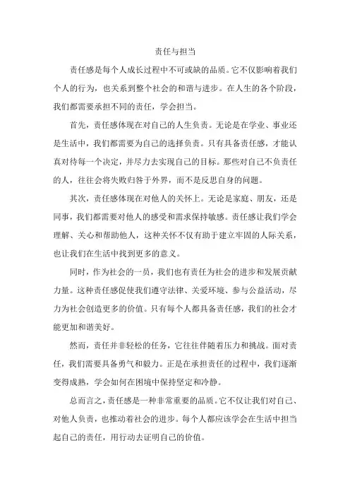 责任与担当