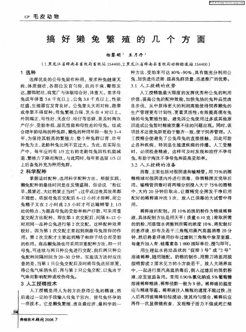 搞好獭兔繁殖的几个方面