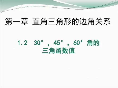 1.2 30°,45°,60°角的三角函数值ppt课件