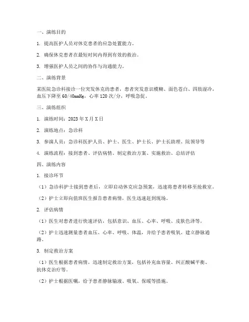 休克应急预案脚本