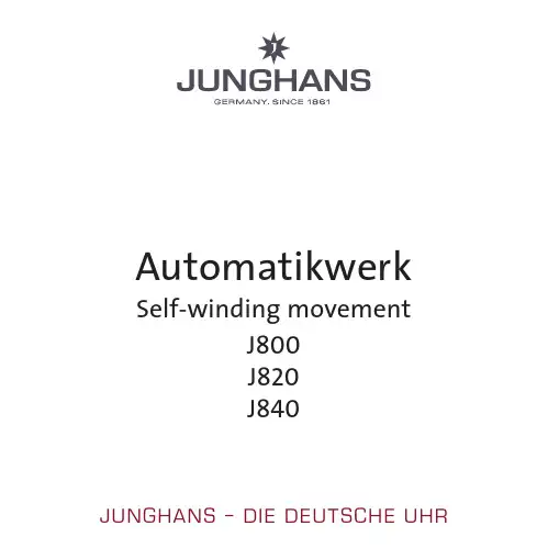 Junghans自动上弦机芯说明书