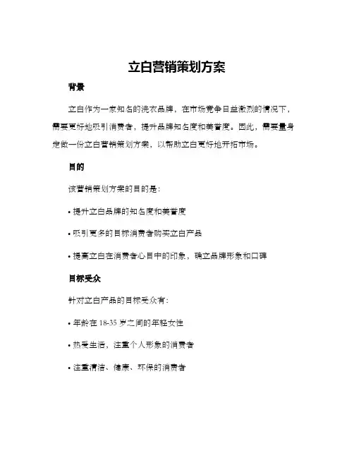 立白营销策划方案
