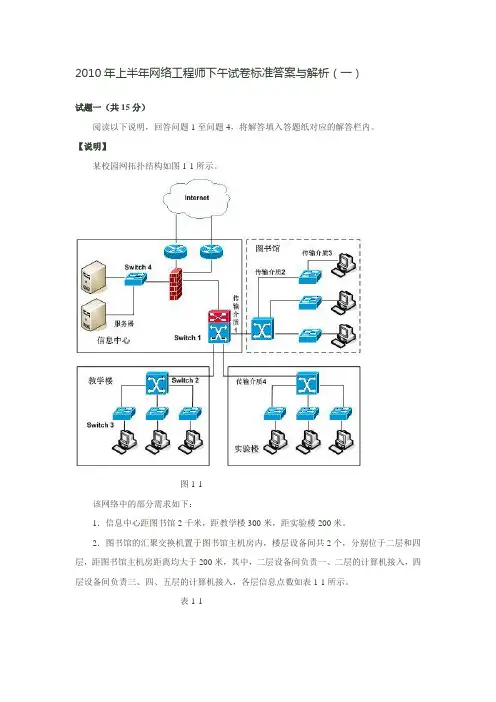 2010年下半年软考下午试题及答案