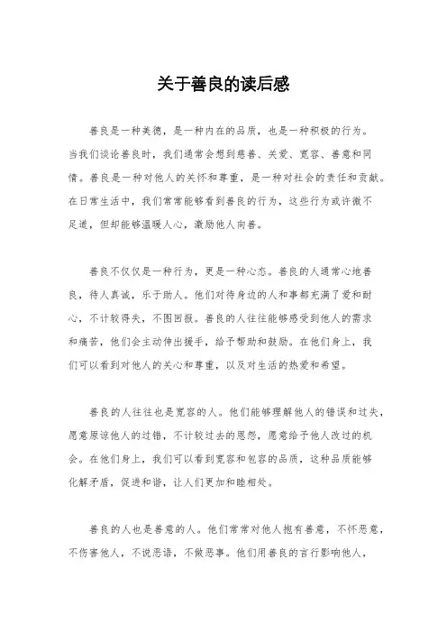 关于善良的读后感