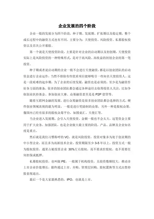 企业发展的四个阶段