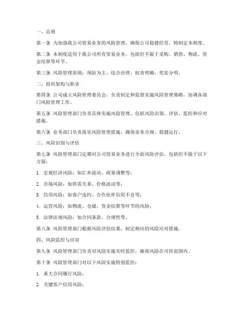 贸易公司_风控管理制度