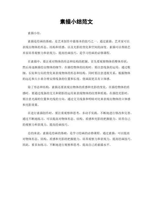 素描小结范文