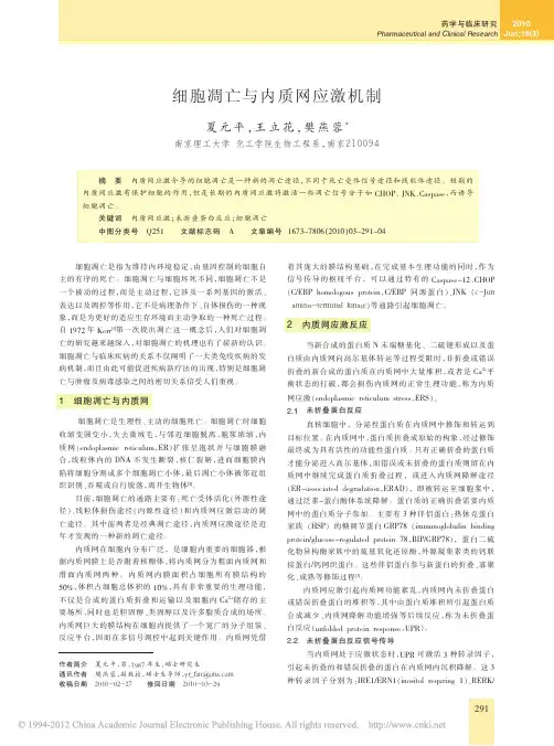 细胞凋亡与内质网应激机制_夏元平