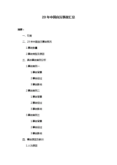 23年中国自沉事故汇总