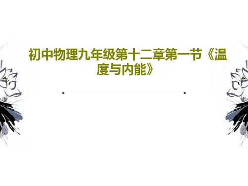 初中物理九年级第十二章第一节《温度与内能》PPT共24页