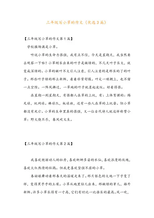 三年级写小草的作文(优选3篇)