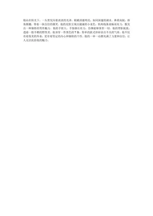 男生肖像描写优美片段200字