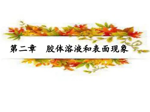 无机化学第二章 胶体溶液和表面现象