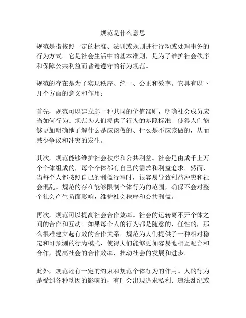 规范是什么意思