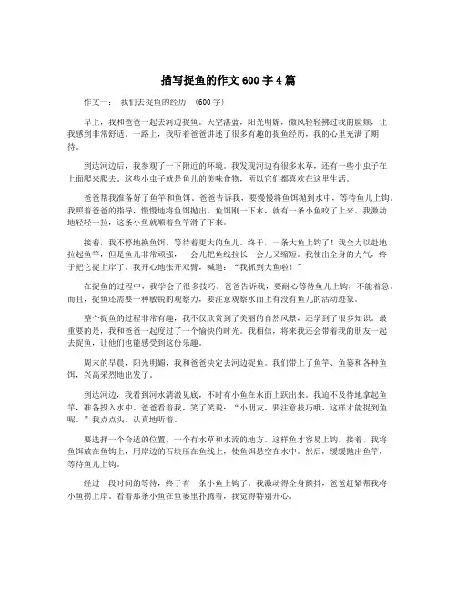 描写捉鱼的作文600字4篇