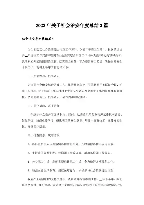 2023年关于社会治安年度总结3篇