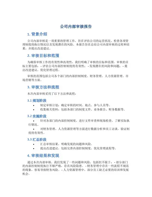 公司内部审核报告