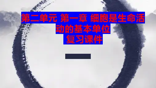 第二单元 第一章 细胞是生命活动的基本单位-七年级生物上册复习课件(人教版)