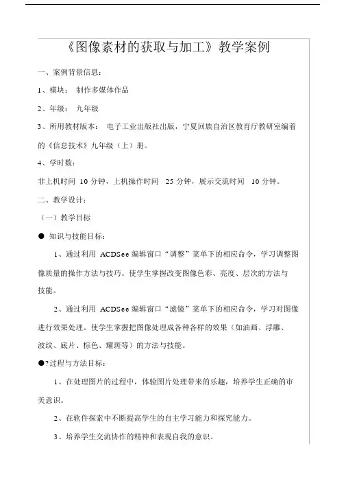《图像素材的获取与加工》教学案例.docx