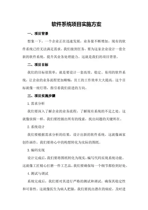 软件系统项目实施方案