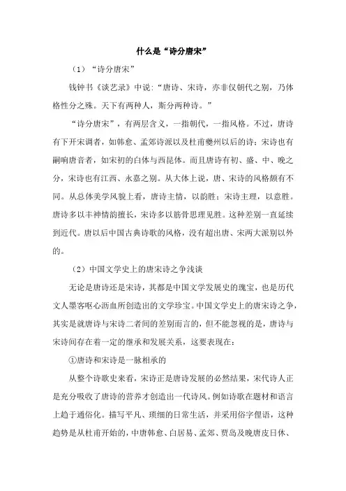 什么是“诗分唐宋”