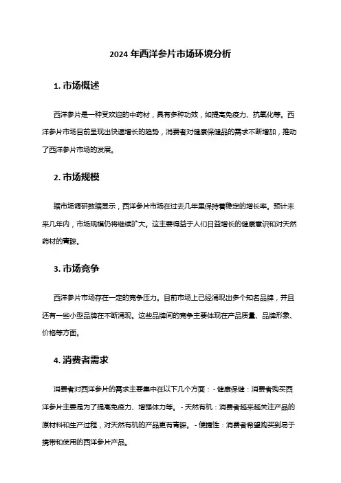 2024年西洋参片市场环境分析