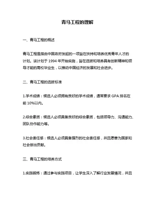 青马工程的理解