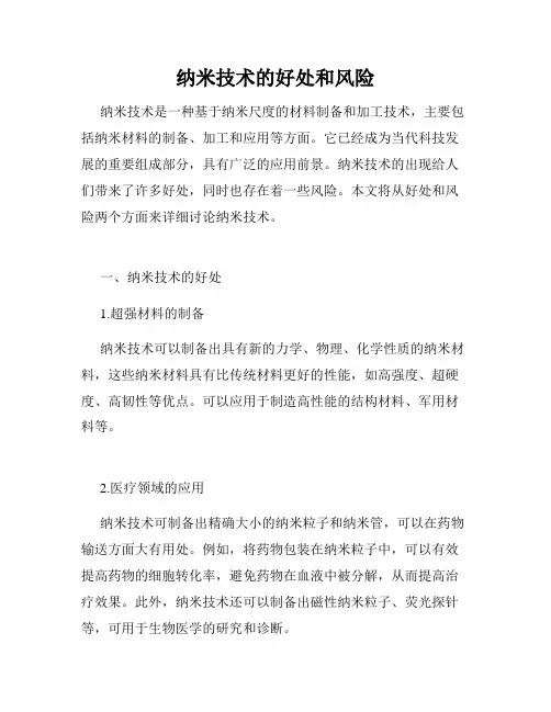 纳米技术的好处和风险