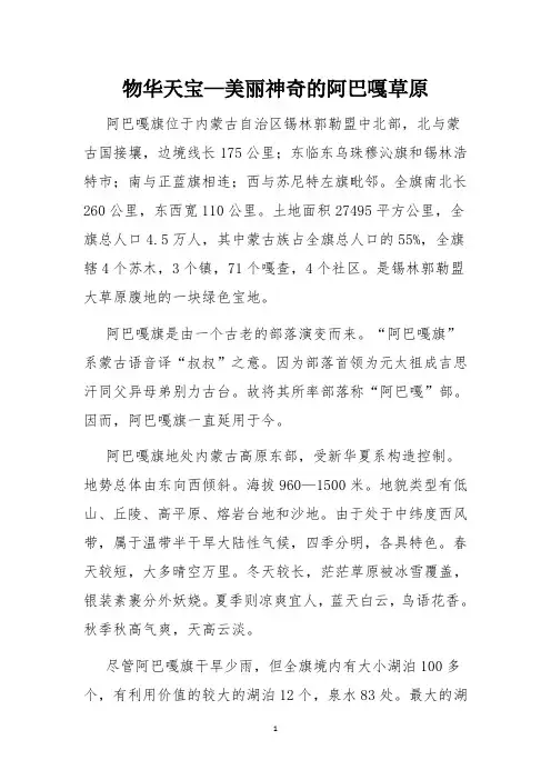 阿巴嘎概况