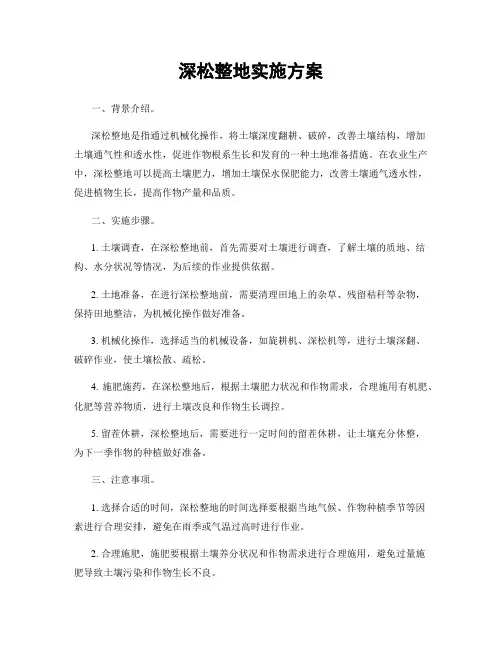 深松整地实施方案