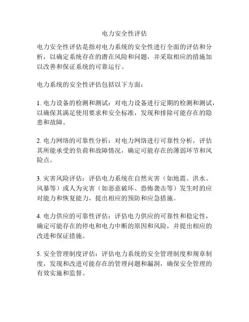 电力安全性评估
