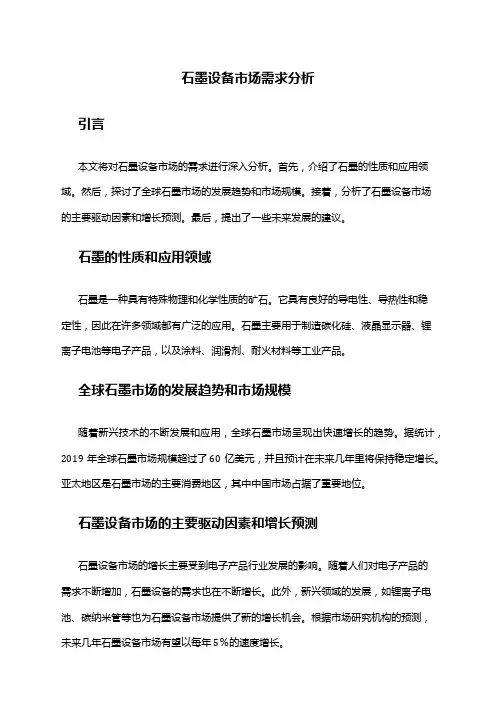 2024年石墨设备市场需求分析