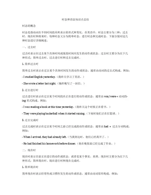 时态和语态知识点总结