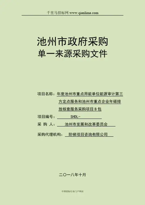 市重点用能单位能源审计第三方定点服务和重点企业招投标书范本
