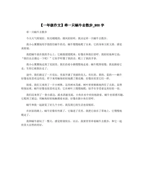 【一年级作文】牵一只蜗牛去散步_900字