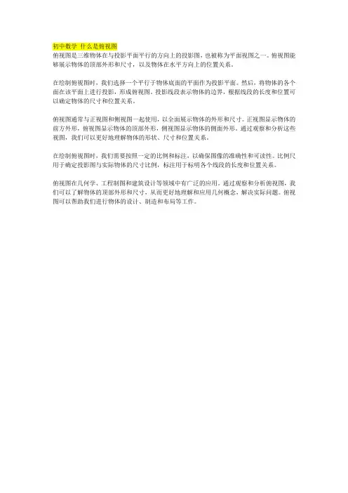 初中数学 什么是俯视图