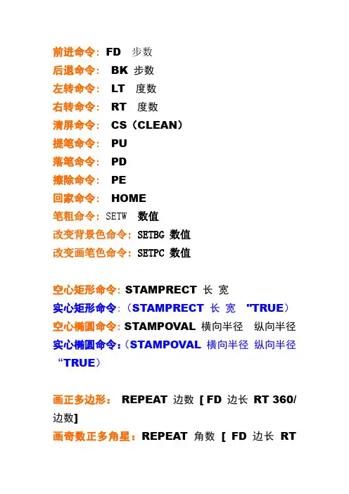LOGO语言命令集