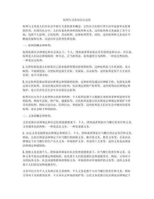 权利与义务知识点总结