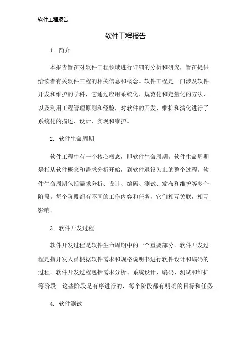 软件工程报告
