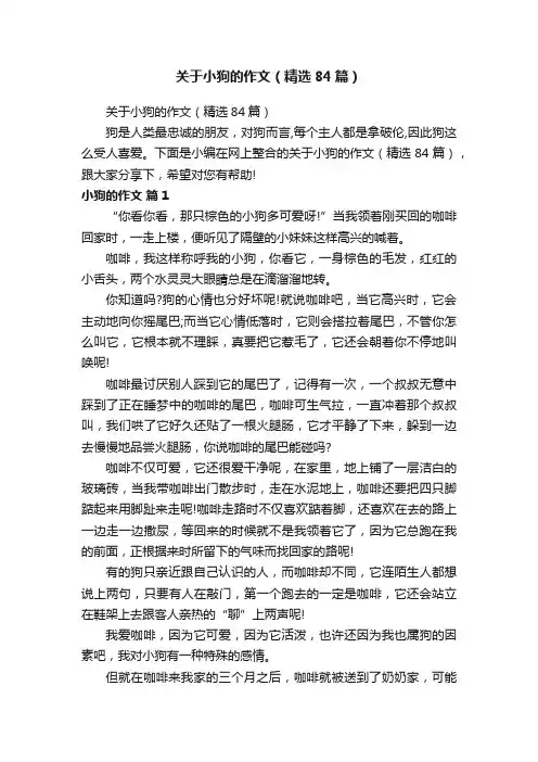 关于小狗的作文（精选84篇）