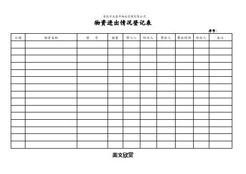 物资进出情况登记表