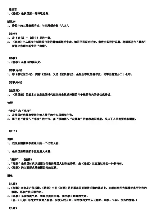 中国古代文学史名词解释(全)