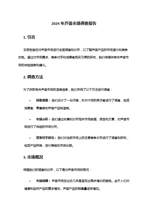 2024年芦荟市场调查报告