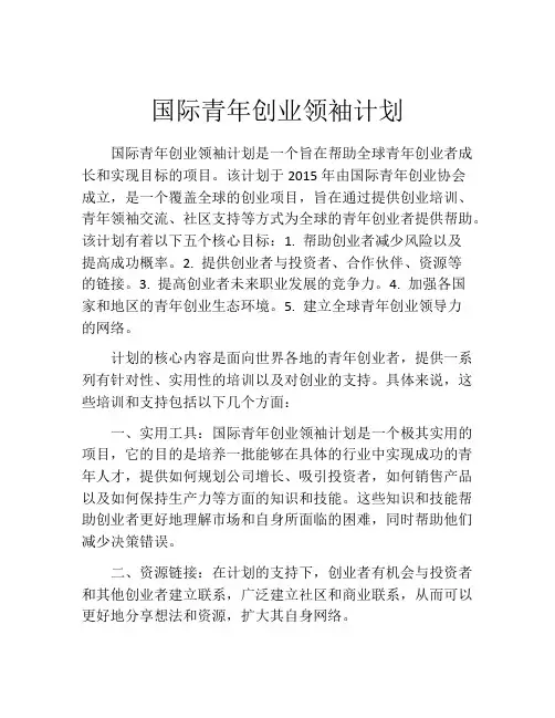 国际青年创业领袖计划
