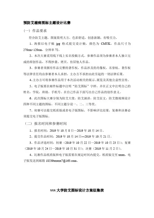 防艾图标主题设计征集(活动策划)