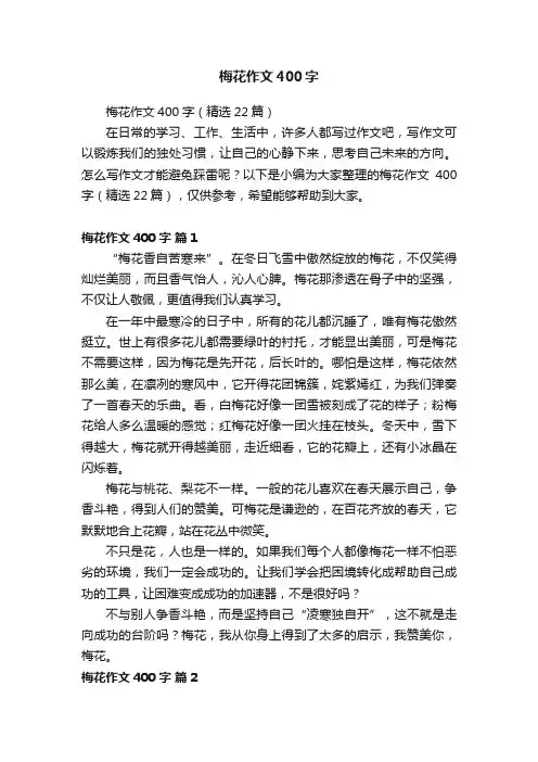 梅花作文400字