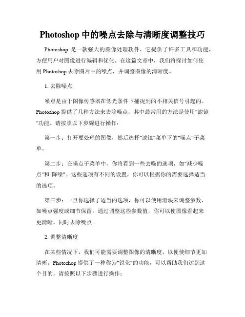 Photoshop中的噪点去除与清晰度调整技巧