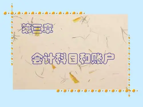 第3章  会计科目和账户